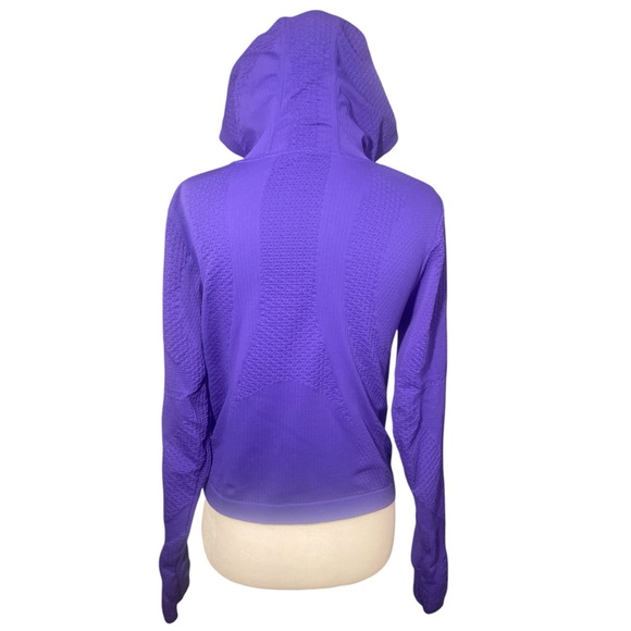 Athleta Flurry Seamless Hoodie Women’s Medium Purple Textured Athleisure Gym - Picture 3 of 11